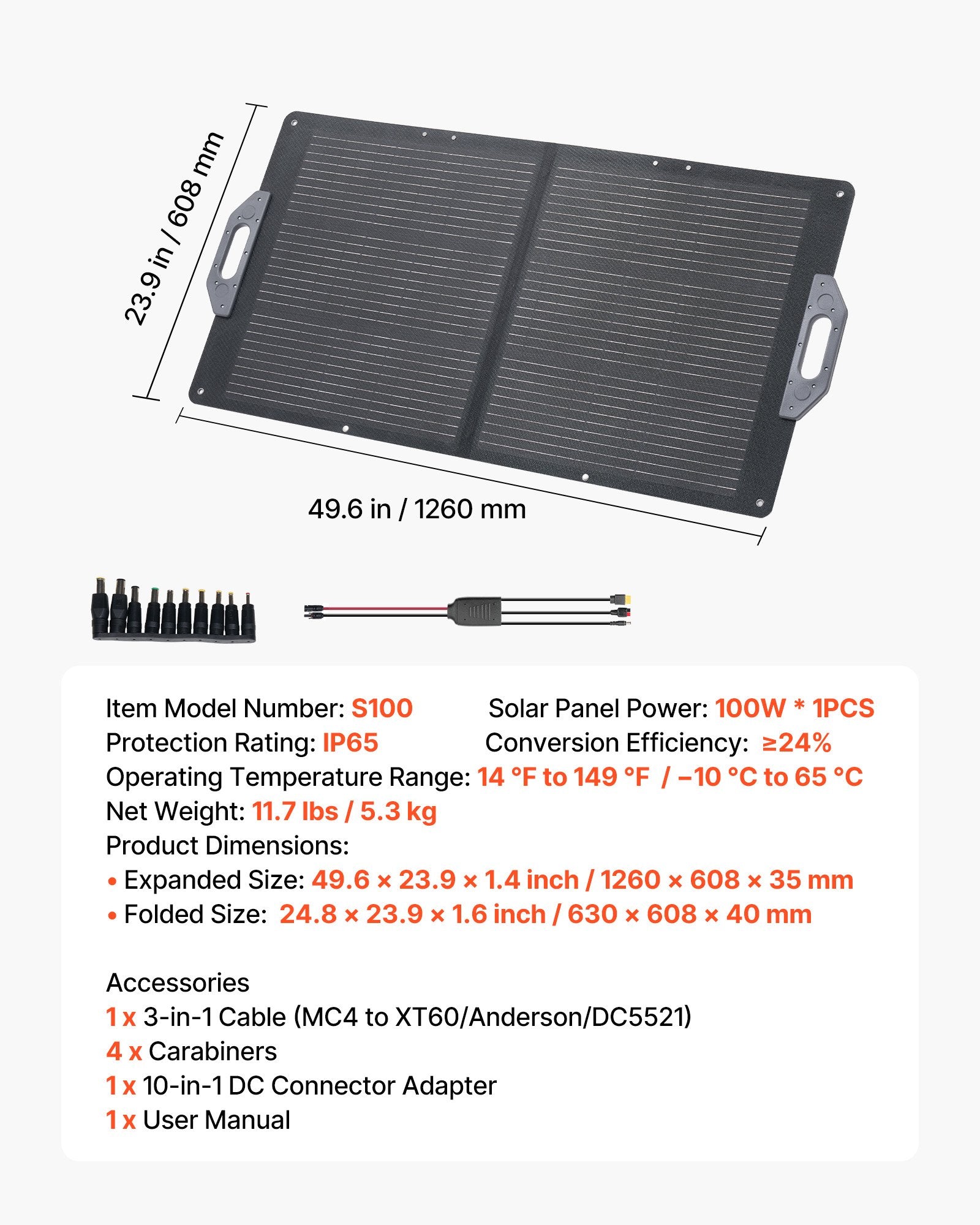 CampCore 100W foldable solar panel