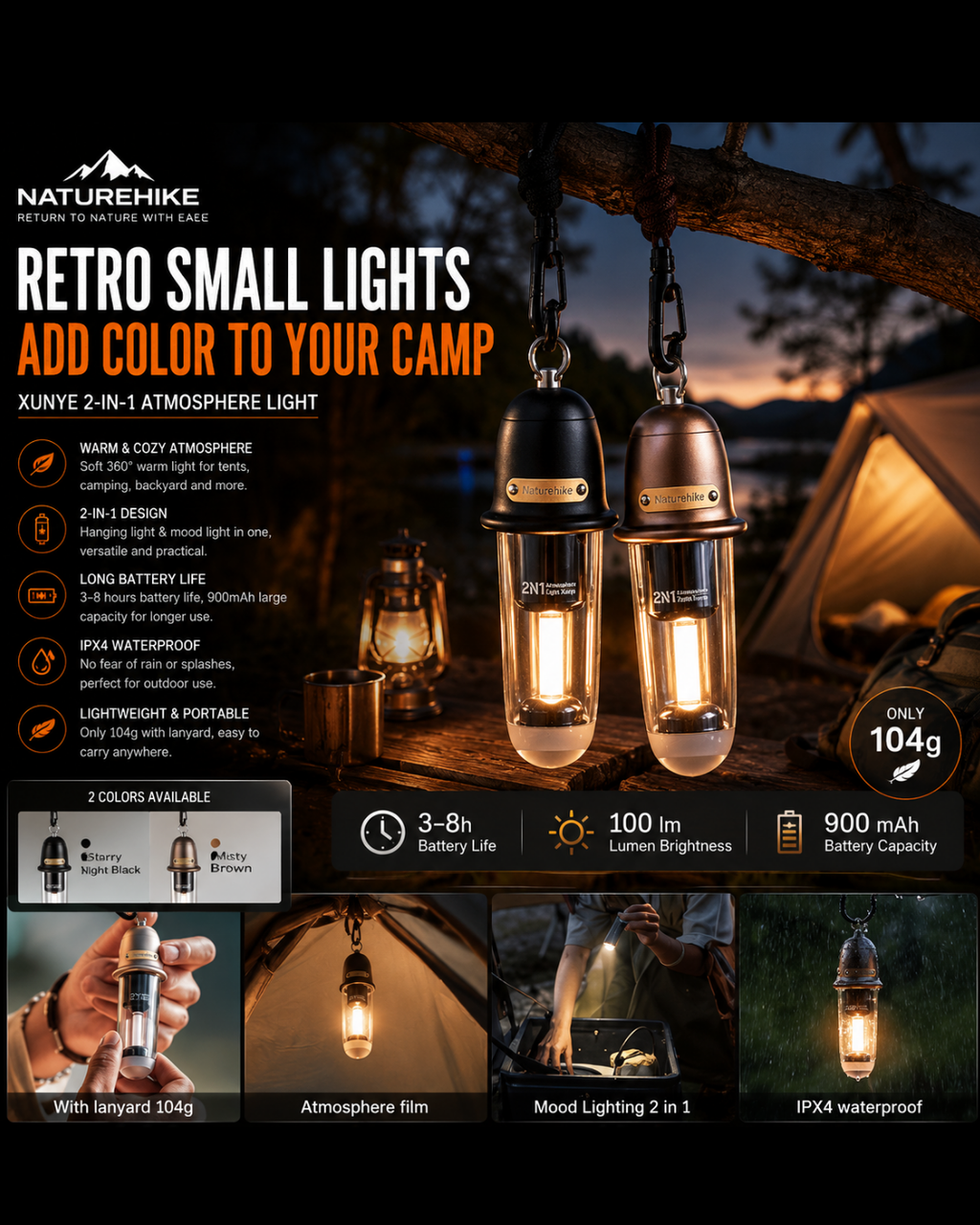 CampCore rechargeable camping lantern for tents and campsites