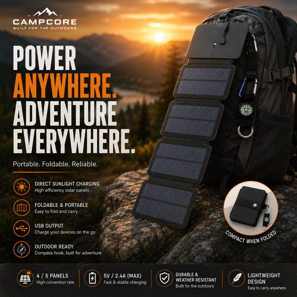 CampCore Folding Solar Charger