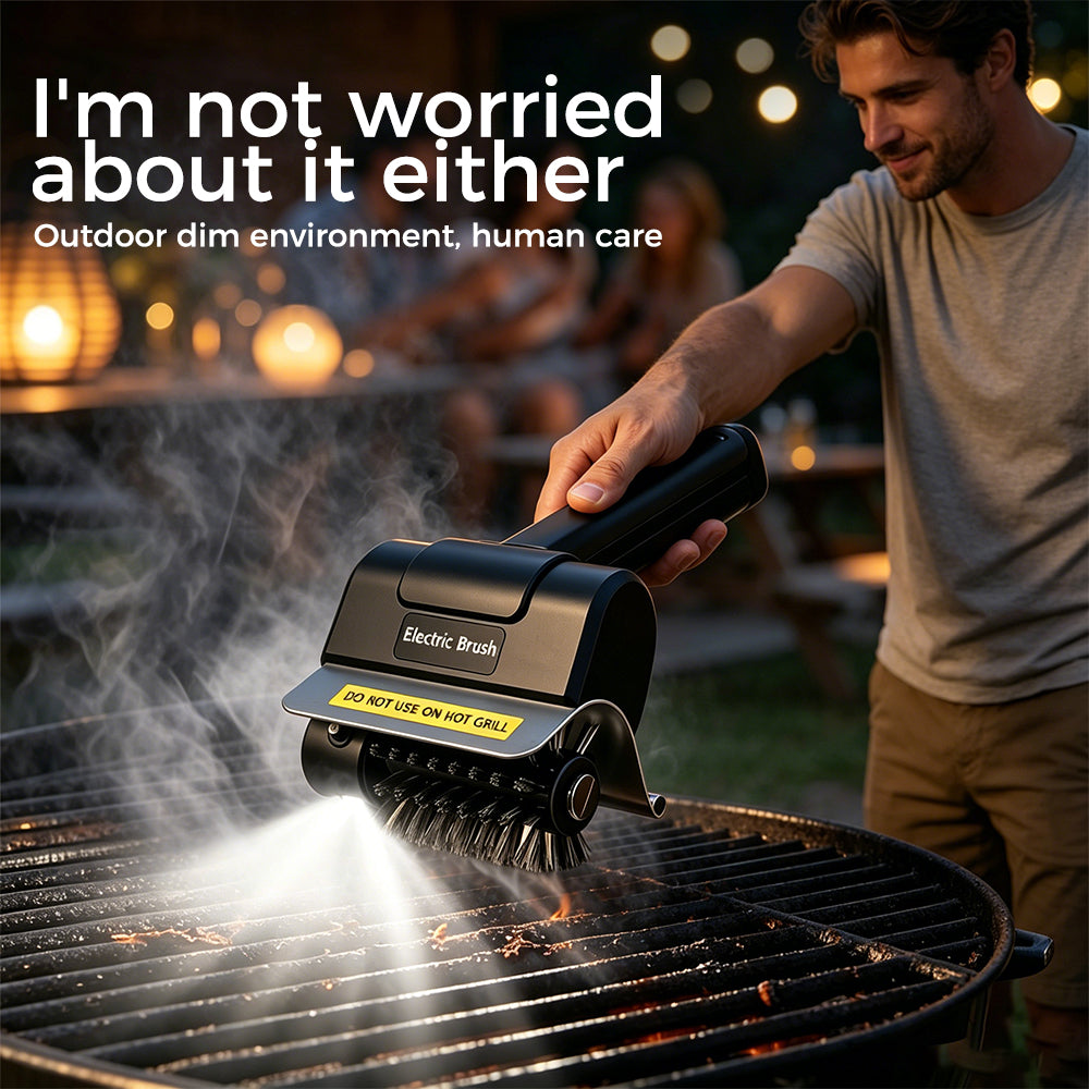 Cordless Electric Grill Cleaning Brush – Stainless Steel, 2000mAh