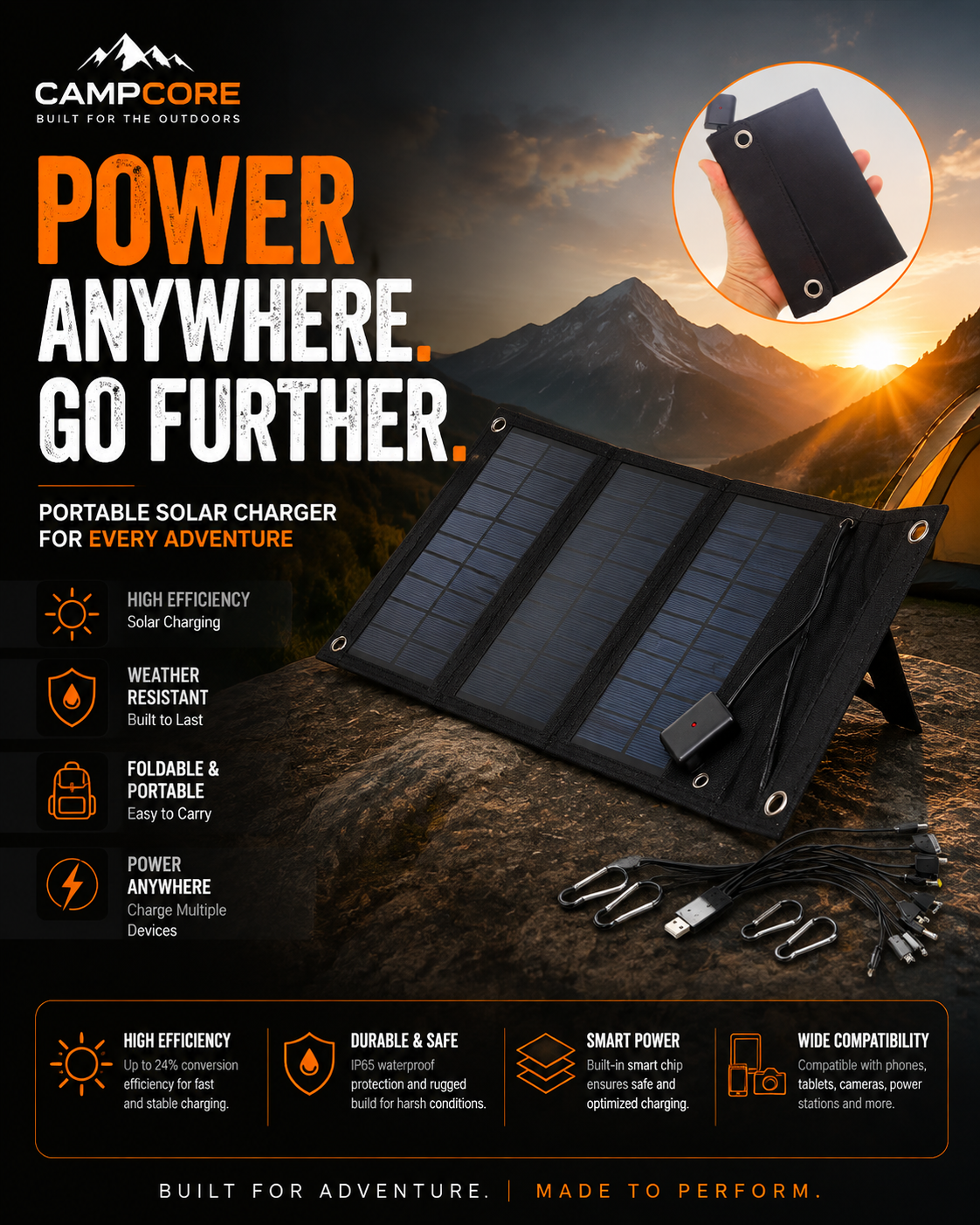 CampCore Camp Trip Solar Charger