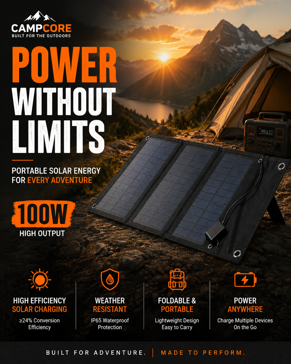 CampCore Camp Trip Solar Charger